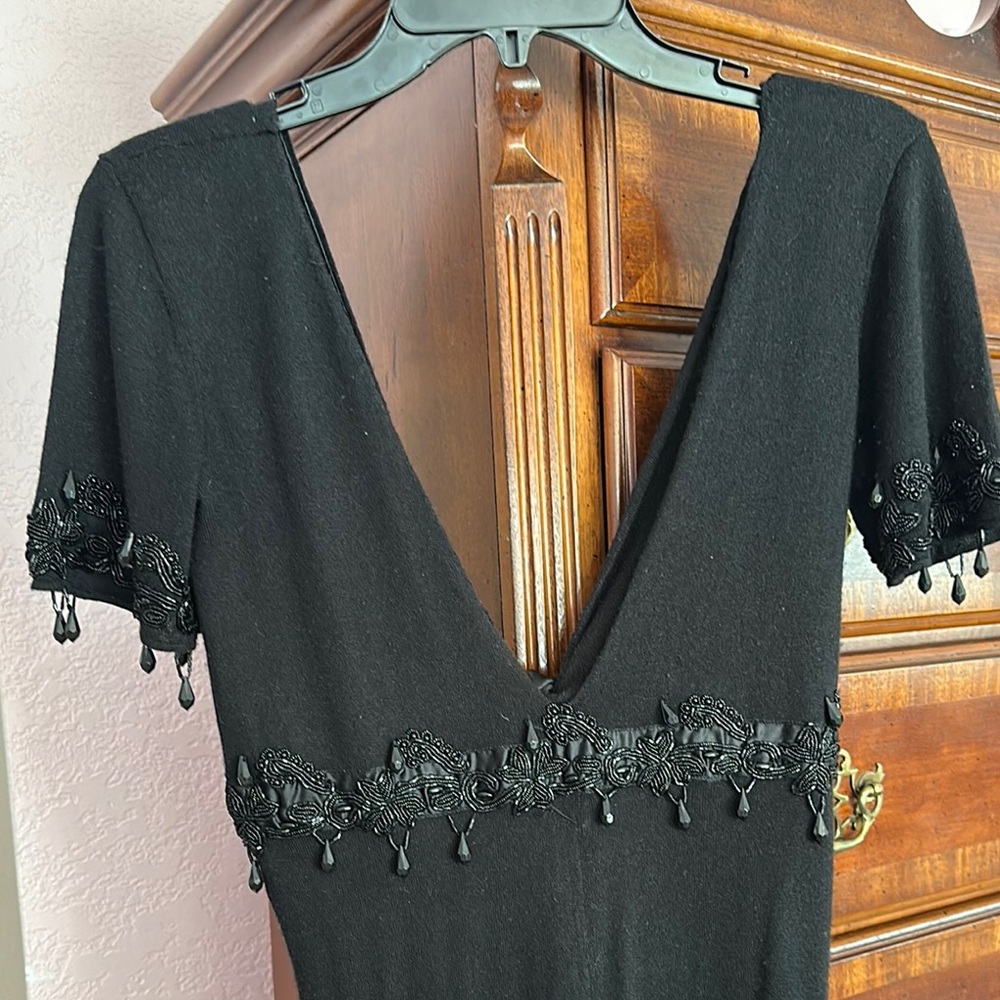 Elegant Black Dress with Beaded Details